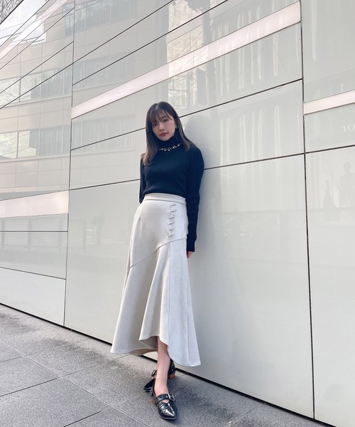 ANDGEEBEE（アンジービー）の「パール付きタートルニット（ニット/セーター・レディース・ブラック/ホワイト・MEDIUM）」の18枚目の写真