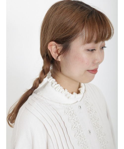 Samansa Mos2(サマンサ モスモス)の「【マシンウォッシャブル】フリルリブタートルネックニット(ニット/セーター・レディース・オフホワイト/ブルー/チャコール/パープル・フリ-)」の2枚目の写真