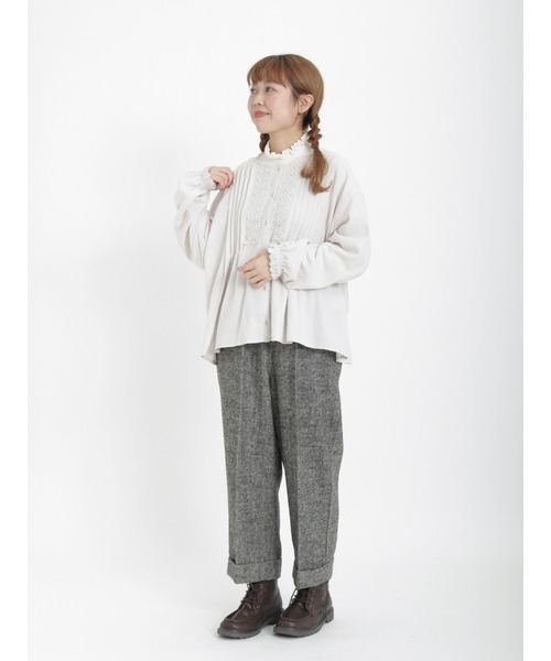 Samansa Mos2(サマンサ モスモス)の「【マシンウォッシャブル】フリルリブタートルネックニット(ニット/セーター・レディース・オフホワイト/ブルー/チャコール/パープル・フリ-)」の6枚目の写真