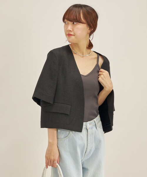 SHIPS（シップス）の「オーガニック コットン キャミソール（キャミソール・レディース・オフホワイト/ライトブルー/ダークグレー/ベージュ・ONE SIZE）」の18枚目の写真