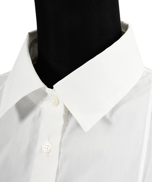 BDONNA（ビドンナ）の「ストレッチブロード　バルーンペプラムブラウス（シャツ/ブラウス・レディース・ホワイト×ブルー・MEDIUM）」の3枚目の写真