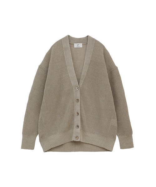 1er Arrondissement（プルミエアロンディスモン）の「リネン畦リラックスカーディガン（カーディガン/ボレロ・レディース・ネイビー/ベージュ/モカ・FREE）」の14枚目の写真