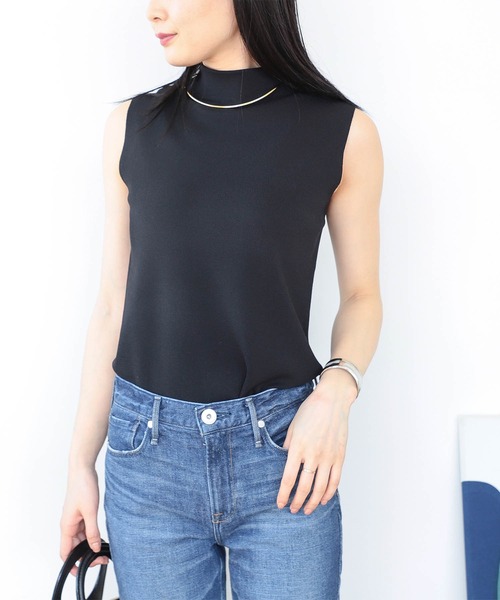 BEAMS HEART(ビームスハート)の「BEAMS HEART / ノースリーブ ハイネック プルオーバー(Tシャツ/カットソー・レディース・ブラック/ライトオリーブ/モカ/グレー系その他/パープル系その他3/ダークグリーン・FREE)」の20枚目の写真