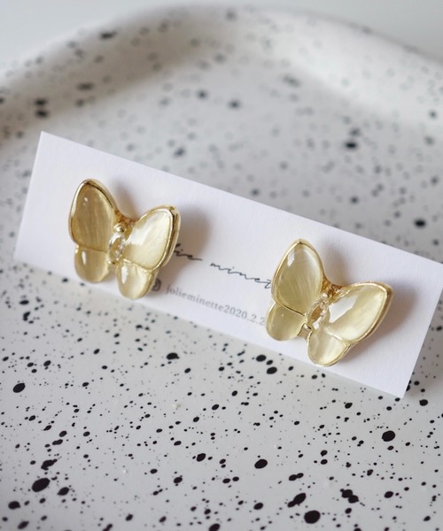 CERCA(チェルカ)の「jolie minette/キャッツアイストーンの蝶々ピアス(ピアス(両耳用)・レディース・シルバー/イエロー・FREE)」の15枚目の写真