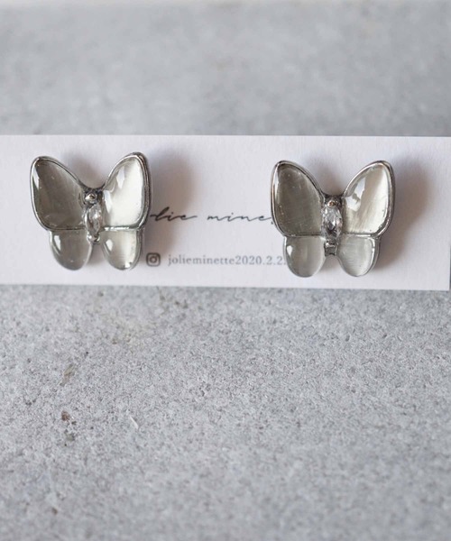 CERCA(チェルカ)の「jolie minette/キャッツアイストーンの蝶々ピアス(ピアス(両耳用)・レディース・シルバー/イエロー・FREE)」の8枚目の写真