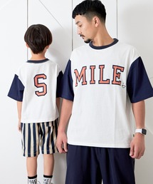 MAKE YOUR DAY（メイクユアデイ）の「SMILEロゴファミリー半袖Tシャツ■パパサイズ（Tシャツ/カットソー）」
