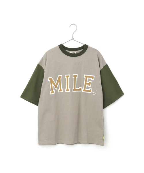 MAKE YOUR DAY(メイクユアデイ)の「SMILEロゴファミリー半袖Tシャツ■パパサイズ(Tシャツ/カットソー・メンズ・ネイビー/グリーン・M/L)」の2枚目の写真
