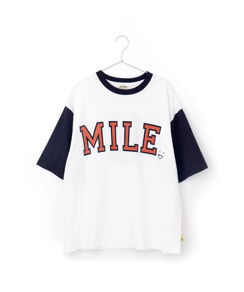 MAKE YOUR DAY(メイクユアデイ)の「SMILEロゴファミリー半袖Tシャツ■パパサイズ(Tシャツ/カットソー・メンズ・ネイビー/グリーン・M/L)」の5枚目の写真