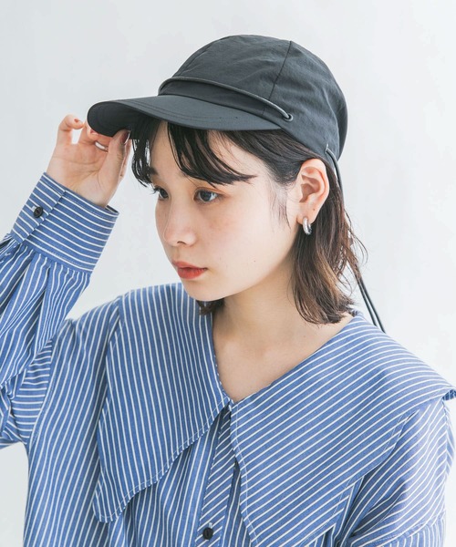 KBF(ケイビーエフ)の「CASSELINI ワッシャーコード付きキャップ(キャップ・レディース・ブラック/ベージュ・ONE)」の8枚目の写真