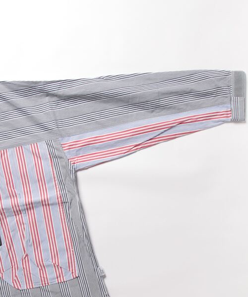 AOZORA（アオゾラ）の「AOZORA/アオゾラ　ストライプZIPシャツ（シャツ/ブラウス・メンズ・ネイビー/ライトブルー・MEDIUM/LARGE/X-LARGE）」の11枚目の写真