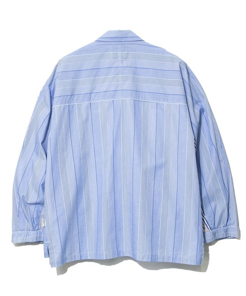 AOZORA（アオゾラ）の「AOZORA/アオゾラ　ストライプZIPシャツ（シャツ/ブラウス・メンズ・ネイビー/ライトブルー・MEDIUM/LARGE/X-LARGE）」の8枚目の写真