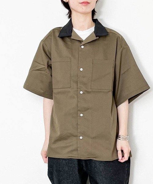 Ritzy(リッツィー)の「TR オープンカラークレリックシャツ レディース メンズ(シャツ/ブラウス・メンズ・ブラック/カーキ/サックスブルー/オフホワイト/ベージュ/モカ/グリーン・LARGE/MEDIUM/X-LARGE)」の5枚目の写真