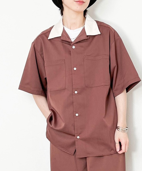 Ritzy(リッツィー)の「TR オープンカラークレリックシャツ レディース メンズ(シャツ/ブラウス・メンズ・ブラック/カーキ/サックスブルー/オフホワイト/ベージュ/モカ/グリーン・LARGE/MEDIUM/X-LARGE)」の4枚目の写真