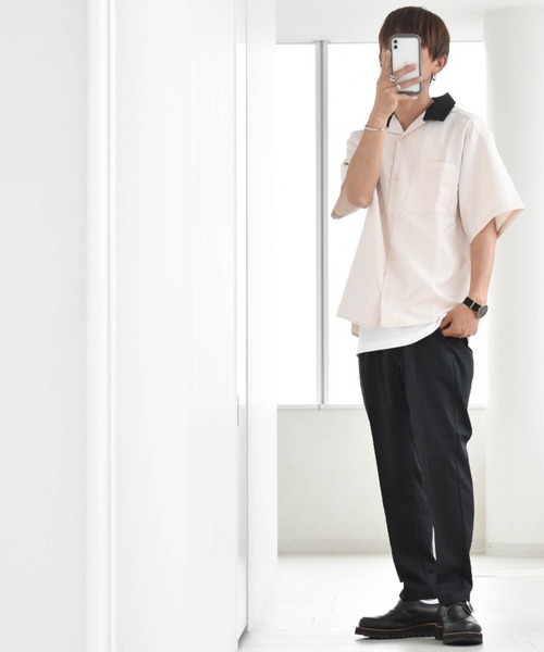 Ritzy(リッツィー)の「TR オープンカラークレリックシャツ レディース メンズ(シャツ/ブラウス・メンズ・ブラック/カーキ/サックスブルー/オフホワイト/ベージュ/モカ/グリーン・LARGE/MEDIUM/X-LARGE)」の14枚目の写真
