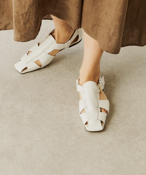 Whim Gazette（ウィムガゼット）の「【2.718】ナローグルカサンダル（サンダル・レディース・ホワイト/ブラック・38/36/37）」の6枚目の写真