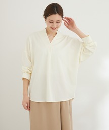 【KATHARINE ROSS】Dignite collier 後ろ切替長袖スキッパーブラウス