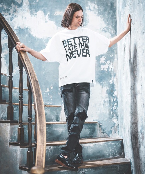 NOISESCAPE(ノイズスケープ)の「mt8435-Printed T-shirt(impact logo) Tシャツ(Tシャツ/カットソー・メンズ・ホワイト/ブラック・M/S/L)」の6枚目の写真
