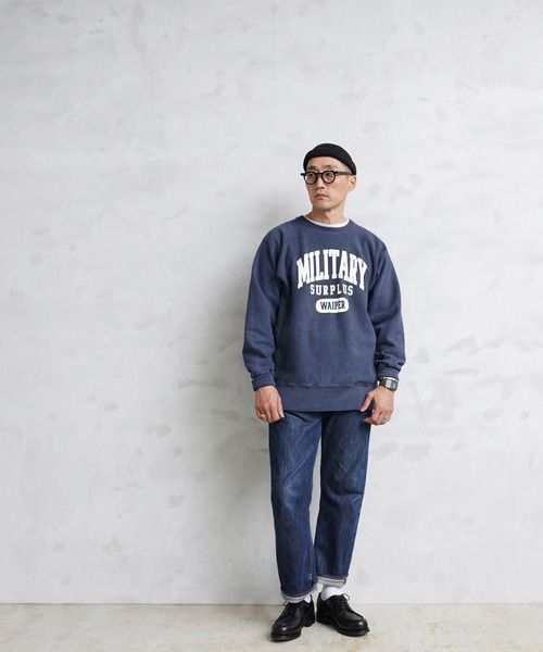 BARNS OUTFITTERS(バーンズアウトフィッターズ)の「WAIPER別注!90's CREW SWEAT br-23125wp(スウェット・メンズ・ブラック/ネイビー・M/L/XL)」の8枚目の写真