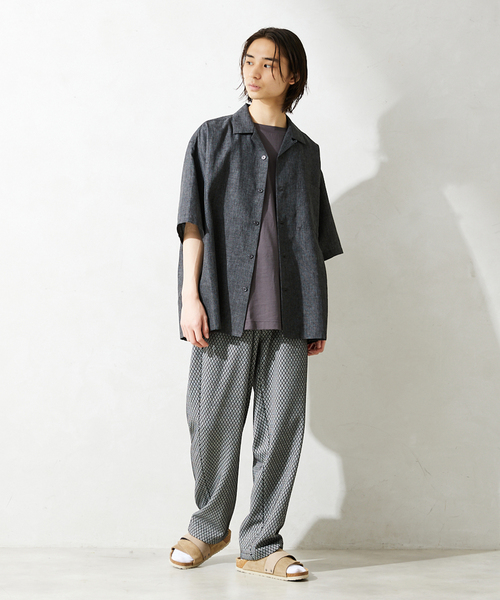 JOURNAL STANDARD relume（ジャーナルスタンダード　レリューム）の「総柄ジャージーパンツ ”DAIYA”（スラックス・メンズ・グレー/ブラック/サックスブルー・MEDIUM/LARGE）」の4枚目の写真