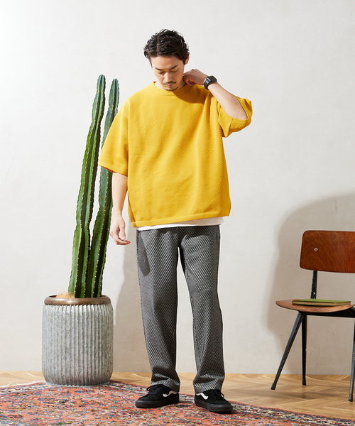 JOURNAL STANDARD relume（ジャーナルスタンダード　レリューム）の「総柄ジャージーパンツ ”DAIYA”（スラックス・メンズ・グレー/ブラック/サックスブルー・MEDIUM/LARGE）」の5枚目の写真