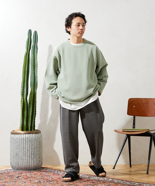 JOURNAL STANDARD relume（ジャーナルスタンダード　レリューム）の「総柄ジャージーパンツ ”DAIYA”（スラックス・メンズ・グレー/ブラック/サックスブルー・MEDIUM/LARGE）」の6枚目の写真