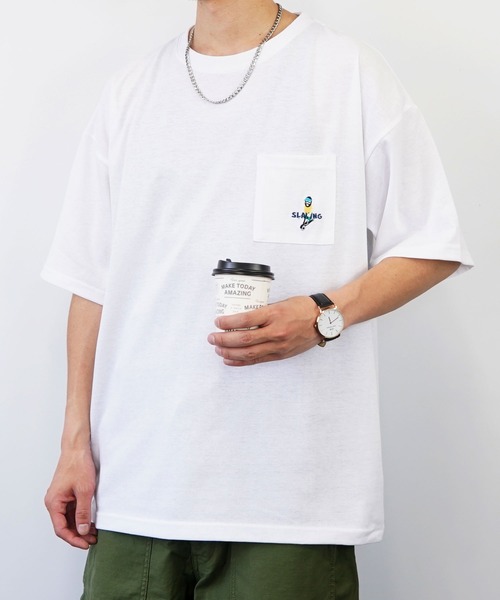 GGD SELECT（ジージーディー　セレクト）の「bearded man 刺繍Tシャツ（Tシャツ/カットソー・メンズ・その他1/その他2/その他3/C/D/ホワイト/グリーン/ピンク/ライトブラック/A/B/その他4・M/L/LL）」の18枚目の写真