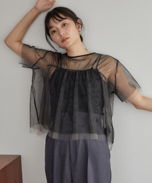 PUBLIC TOKYO | 【三重県産】ダブルチュールレイヤードブラウス/シアーブラウス(シャツ/ブラウス)