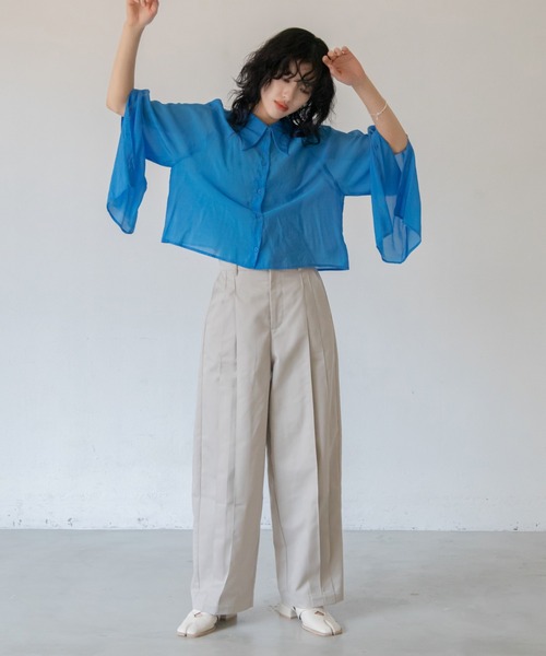 VACANCY(ヴァカンシー)の「バルーンダブルタックパンツ(その他パンツ・レディース・ブルー/アイボリー/ブラック・MEDIUM/LARGE)」の13枚目の写真