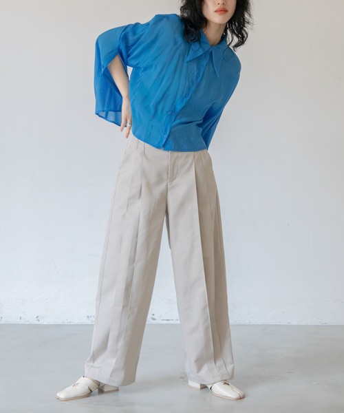 VACANCY(ヴァカンシー)の「バルーンダブルタックパンツ(その他パンツ・レディース・ブルー/アイボリー/ブラック・MEDIUM/LARGE)」の10枚目の写真