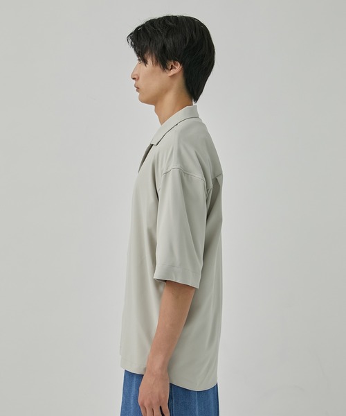 PUBLIC TOKYO（パブリックトウキョウ）の「エバークリースGRオープンカラーシャツ（シャツ/ブラウス・メンズ・グレー/ブラック/ベージュ/ミント/サックスブルー・1/2/3）」の10枚目の写真