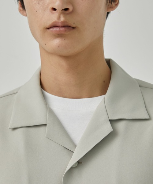 PUBLIC TOKYO（パブリックトウキョウ）の「エバークリースGRオープンカラーシャツ（シャツ/ブラウス・メンズ・グレー/ブラック/ベージュ/ミント/サックスブルー・1/2/3）」の12枚目の写真