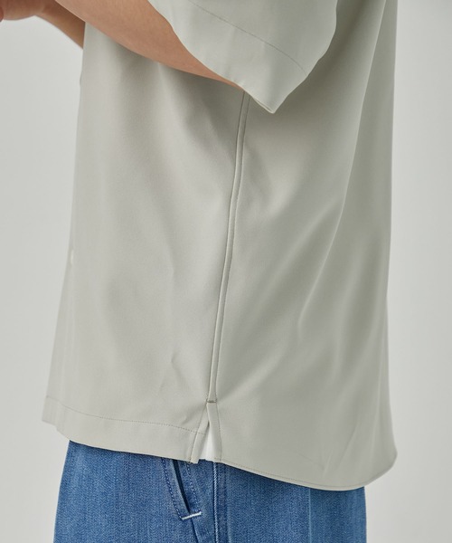 PUBLIC TOKYO（パブリックトウキョウ）の「エバークリースGRオープンカラーシャツ（シャツ/ブラウス・メンズ・グレー/ブラック/ベージュ/ミント/サックスブルー・1/2/3）」の14枚目の写真