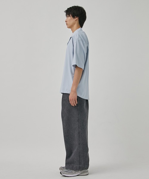 PUBLIC TOKYO（パブリックトウキョウ）の「エバークリースGRオープンカラーシャツ（シャツ/ブラウス・メンズ・グレー/ブラック/ベージュ/ミント/サックスブルー・1/2/3）」の18枚目の写真