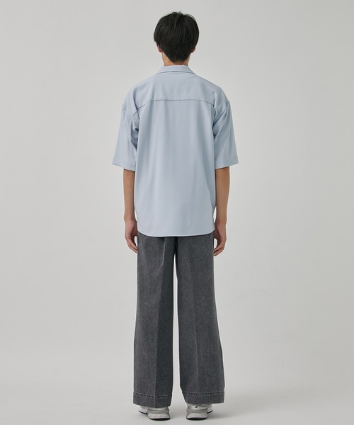 PUBLIC TOKYO（パブリックトウキョウ）の「エバークリースGRオープンカラーシャツ（シャツ/ブラウス・メンズ・グレー/ブラック/ベージュ/ミント/サックスブルー・1/2/3）」の19枚目の写真