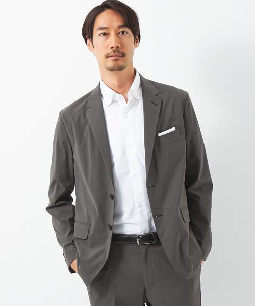 【吸水速乾 現行 L リネン】メンズビギ RIRANCHA ジャケット グレー green label relaxing（グリーンレーベルリラクシング）の「A+