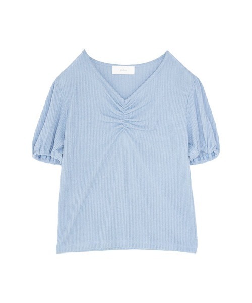 AMAIL（アマイル）の「【annleya】シャーリングトップス（Tシャツ/カットソー・レディース・ブルー/ホワイト・FREE）」の10枚目の写真