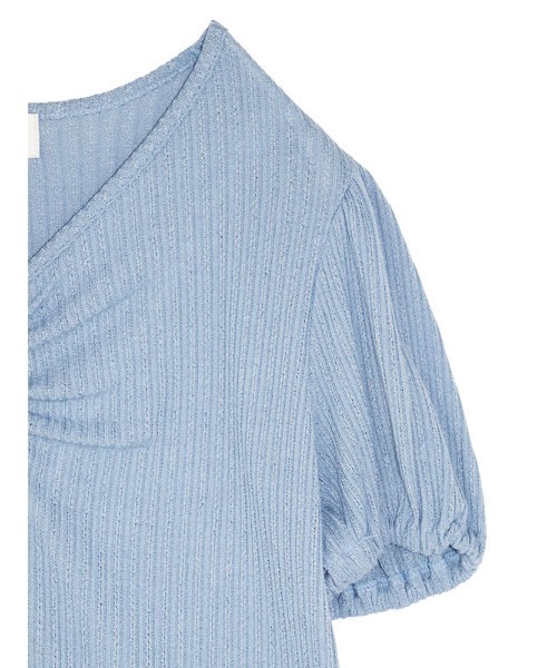 AMAIL（アマイル）の「【annleya】シャーリングトップス（Tシャツ/カットソー・レディース・ブルー/ホワイト・FREE）」の13枚目の写真