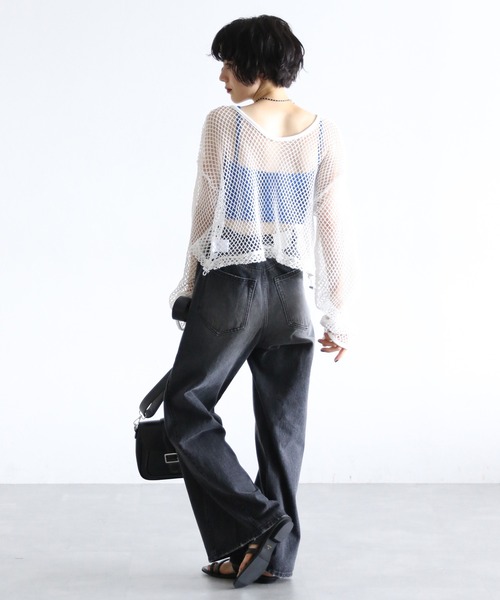 PAGEBOY（ページボーイ）の「メッシュショート2WAYプルオーバー（Tシャツ/カットソー・レディース・オフホワイト/ブルー/ブラック/カーキ・FREE）」の10枚目の写真