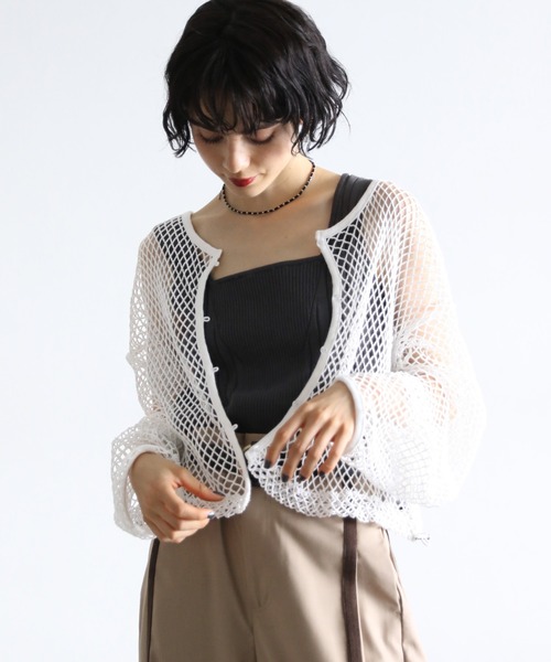 PAGEBOY（ページボーイ）の「メッシュショート2WAYプルオーバー（Tシャツ/カットソー・レディース・オフホワイト/ブルー/ブラック/カーキ・FREE）」の5枚目の写真