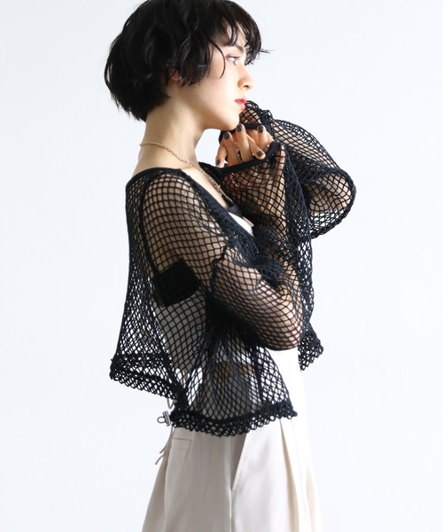 PAGEBOY（ページボーイ）の「メッシュショート2WAYプルオーバー（Tシャツ/カットソー・レディース・オフホワイト/ブルー/ブラック/カーキ・FREE）」の13枚目の写真