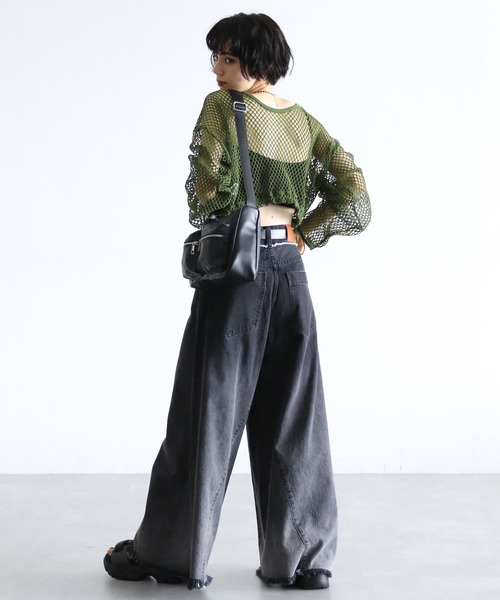 PAGEBOY（ページボーイ）の「メッシュショート2WAYプルオーバー（Tシャツ/カットソー・レディース・オフホワイト/ブルー/ブラック/カーキ・FREE）」の17枚目の写真