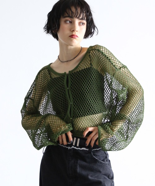 PAGEBOY（ページボーイ）の「メッシュショート2WAYプルオーバー（Tシャツ/カットソー・レディース・オフホワイト/ブルー/ブラック/カーキ・FREE）」の14枚目の写真