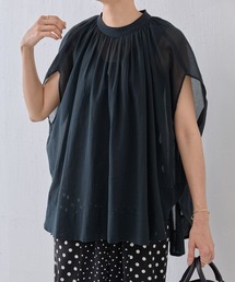 BEARDSLEY | コットンシフォンギャザー丸ブラウス(シャツ/ブラウス)