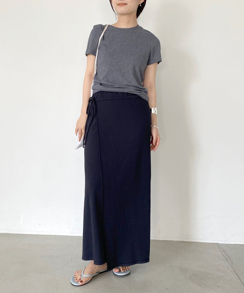 SLOBE IENA(スローブイエナ)の「【AMERICAN VINTAGE】 コットンレーヨンTシャツ(Tシャツ/カットソー・レディース・チャコールグレー/ライトグレー・FREE)」の4枚目の写真