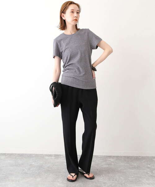 SLOBE IENA(スローブイエナ)の「【AMERICAN VINTAGE】 コットンレーヨンTシャツ(Tシャツ/カットソー・レディース・チャコールグレー/ライトグレー・FREE)」の5枚目の写真