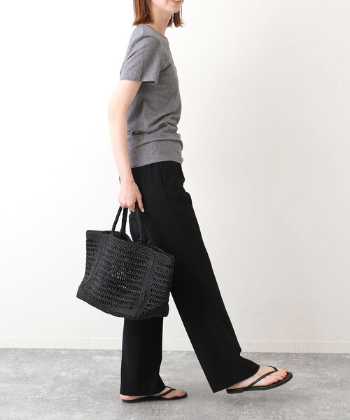 SLOBE IENA(スローブイエナ)の「【AMERICAN VINTAGE】 コットンレーヨンTシャツ(Tシャツ/カットソー・レディース・チャコールグレー/ライトグレー・FREE)」の6枚目の写真