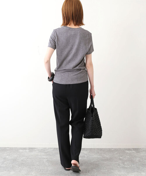 SLOBE IENA(スローブイエナ)の「【AMERICAN VINTAGE】 コットンレーヨンTシャツ(Tシャツ/カットソー・レディース・チャコールグレー/ライトグレー・FREE)」の7枚目の写真