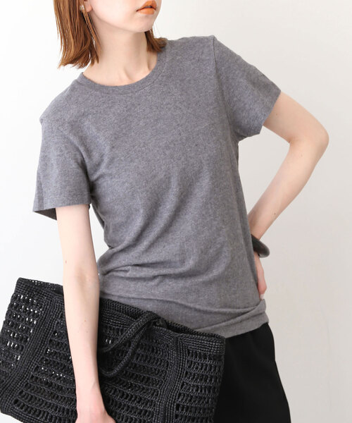 SLOBE IENA(スローブイエナ)の「【AMERICAN VINTAGE】 コットンレーヨンTシャツ(Tシャツ/カットソー・レディース・チャコールグレー/ライトグレー・FREE)」の8枚目の写真