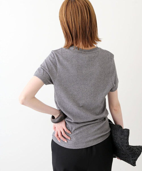 SLOBE IENA(スローブイエナ)の「【AMERICAN VINTAGE】 コットンレーヨンTシャツ(Tシャツ/カットソー・レディース・チャコールグレー/ライトグレー・FREE)」の10枚目の写真