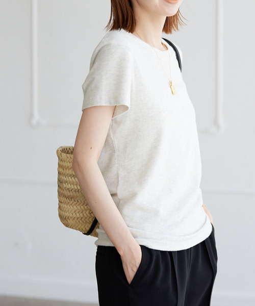SLOBE IENA(スローブイエナ)の「【AMERICAN VINTAGE】 コットンレーヨンTシャツ(Tシャツ/カットソー・レディース・チャコールグレー/ライトグレー・FREE)」の14枚目の写真
